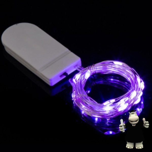 2 METRE PURPLE LED WIRE DREAM CATCHER FAIRY LIGHTS BATTERIES INCLUDED