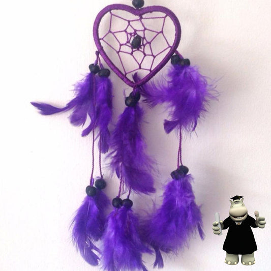 SMALL PURPLE HEART SHAPED DREAM CATCHER - Smart Hippo