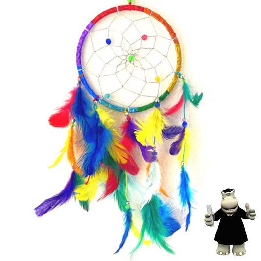 SHINY MULTICOLOURED RAINBOW FOIL DREAM CATCHER