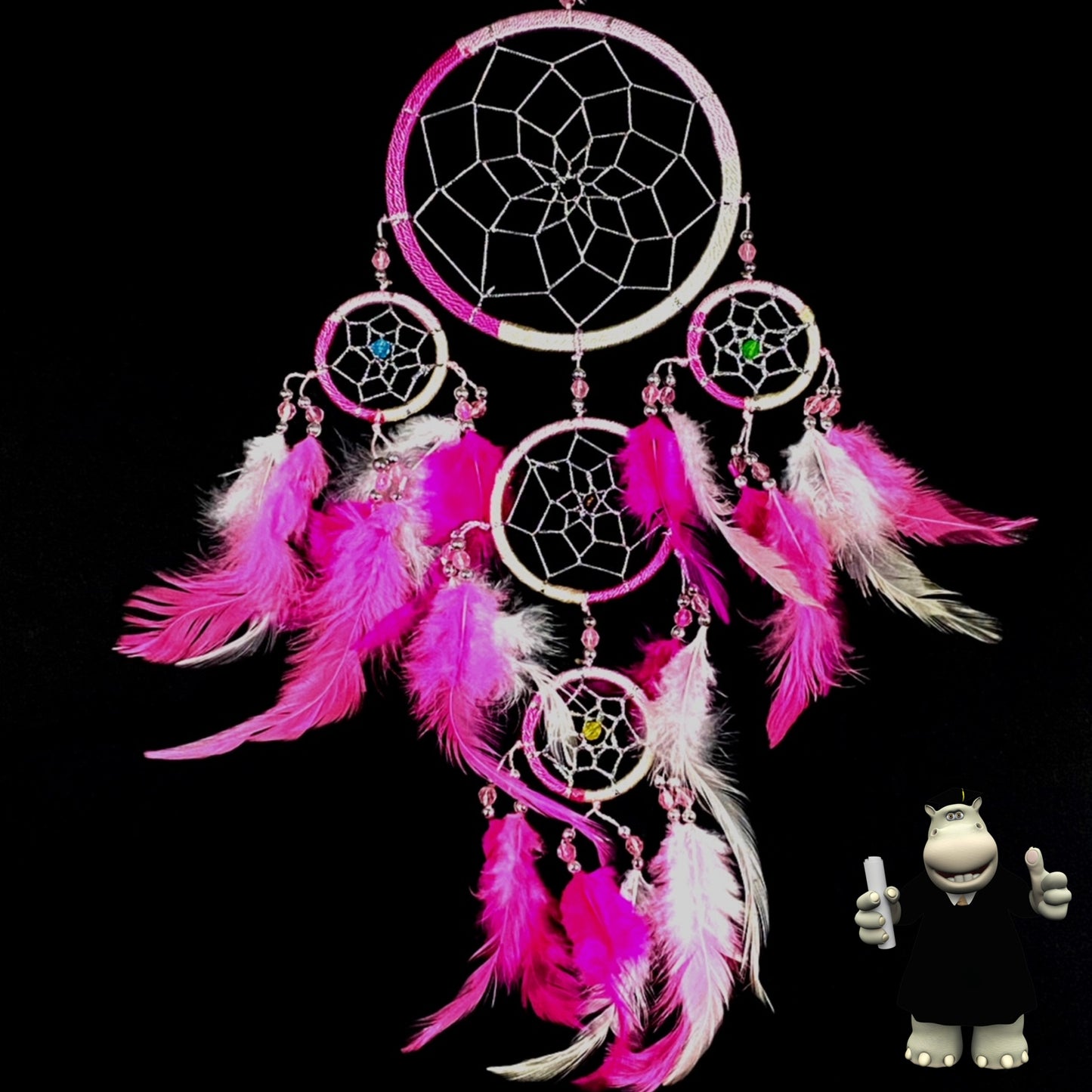 FUCHSIA PINK CREAM DREAM CATCHER