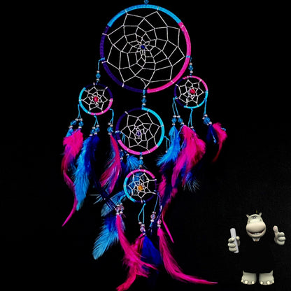 FUCHSIA PINK PURPLE TURQUOISE DREAM CATCHER