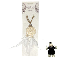 WHITE CURTAIN TIE EMBROIDERED DREAM CATCHER