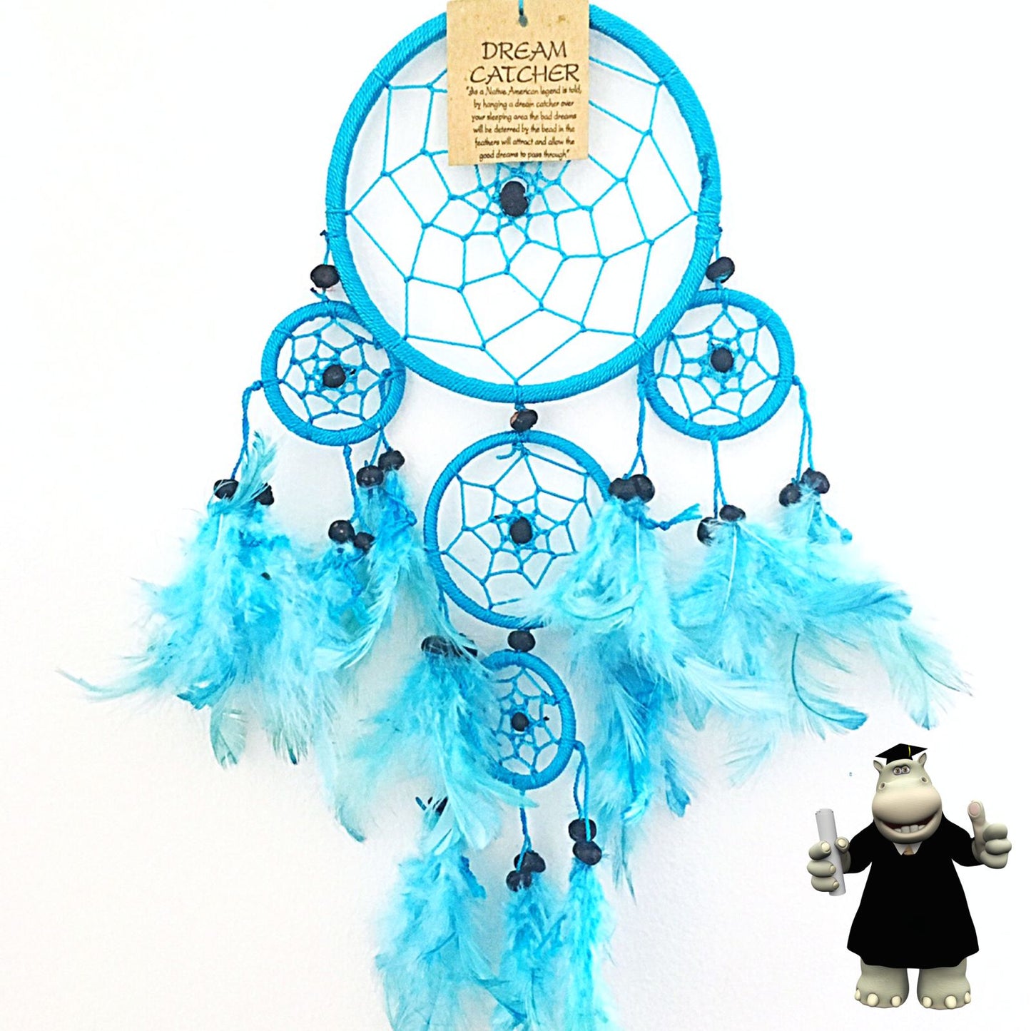 TURQUOISE BLUE ROUND DREAM CATCHER - Smart Hippo
