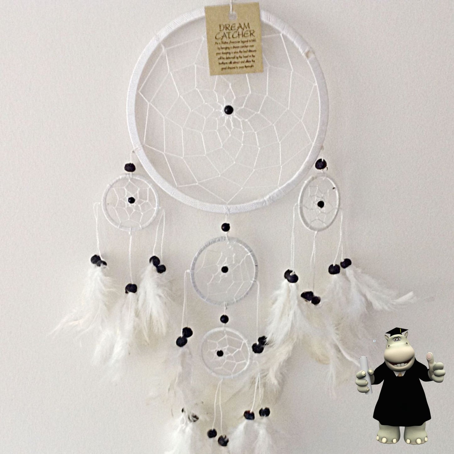 LARGE WHITE DREAM CATCHER - Smart Hippo
