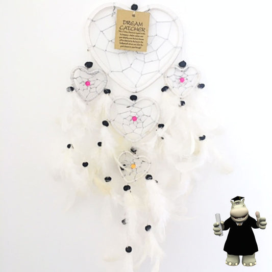 WHITE HEART SHAPED DREAM CATCHER