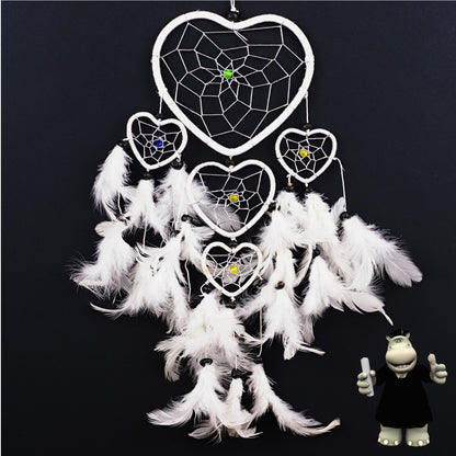 WHITE HEART SHAPED DREAM CATCHER