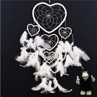 WHITE HEART SHAPED DREAM CATCHER