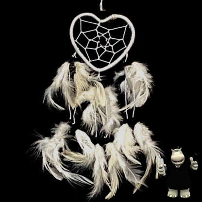 SMALL WHITE HEART SHAPED DREAM CATCHER