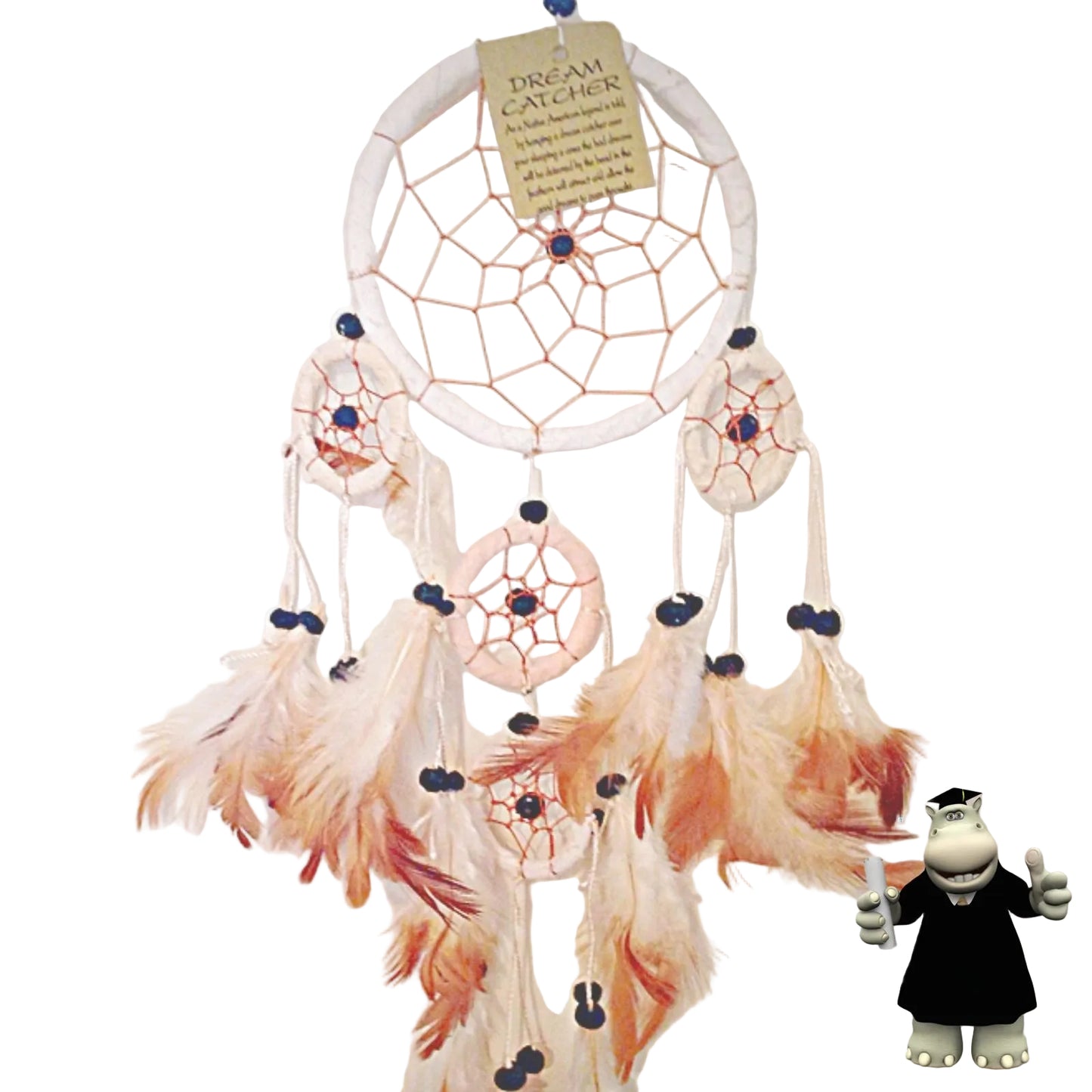 WHITE LEATHER SUEDE DREAM CATCHER