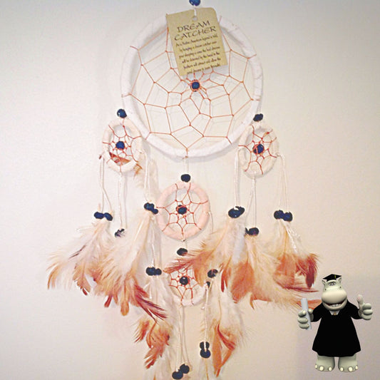 WHITE LEATHER SUEDE DREAM CATCHER