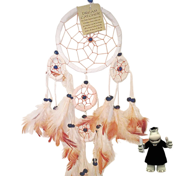 WHITE LEATHER SUEDE DREAM CATCHER