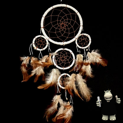 WHITE LEATHER SUEDE DREAM CATCHER