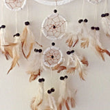 LARGE WHITE LEATHER SUEDE DREAM CATCHER