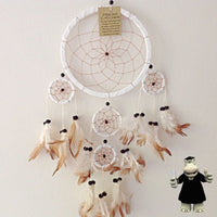 LARGE WHITE LEATHER SUEDE DREAM CATCHER