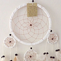 LARGE WHITE LEATHER SUEDE DREAM CATCHER