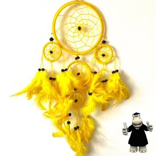 YELLOW GOLD ROUND DREAM CATCHER